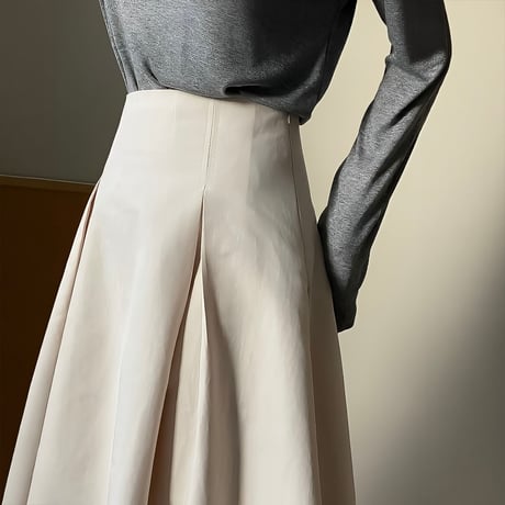 tuck flare long skirt /3color　NK2154