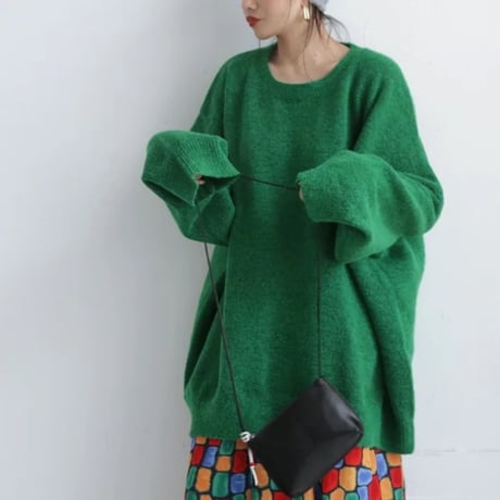 big size knit pullover /3color　NK1716