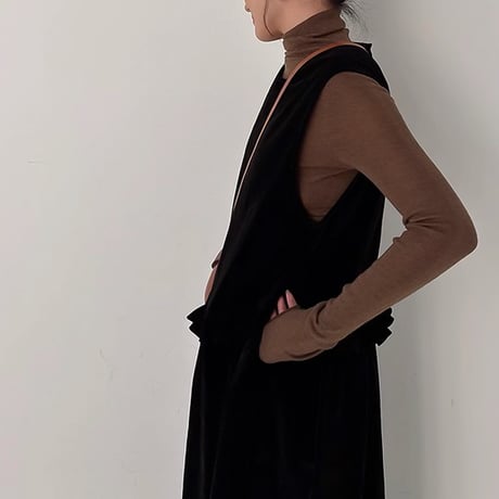 sleeveless velvet vest dress　NK1781