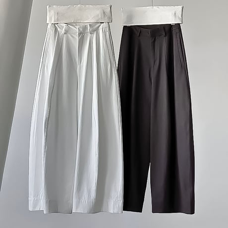 curved wide cocoon pants /2color　NK2194