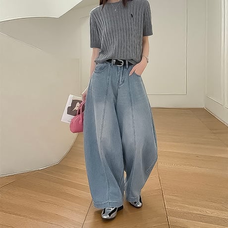 relaxed wide denim pants　NK2193