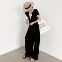 deep v-neck wide all-in-one　NK1823