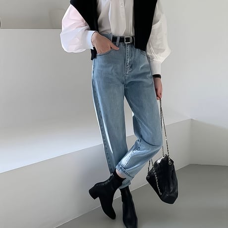 relaxed tapered light wash denim　NK2170