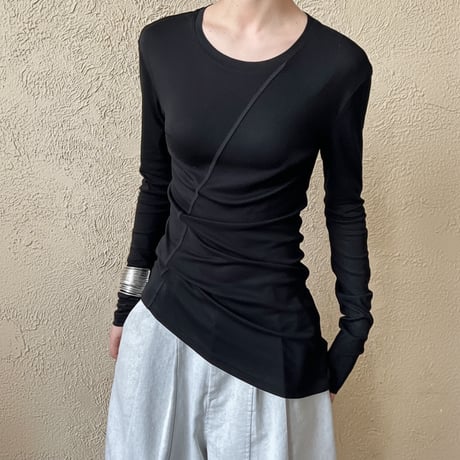 asymmetric long sleeve top /4color　NK1961