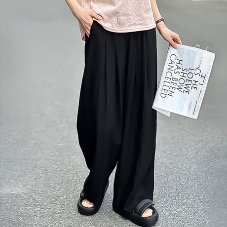 relaxed airy gather wide pants /3color　NK2213