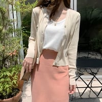 pointelle knit v-neck cardigan /2color　NK2171