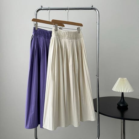 pleats maxi skirt /2color　NK1141