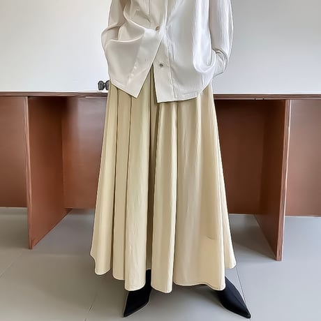 high waist flare maxi skirt /3color　NK2318