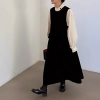 sleeveless velvet vest dress　NK1781