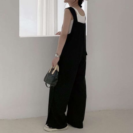 black wide salopette　NK1093