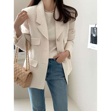 tweed tailored jacket /2color　NK1272