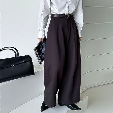 curved wide cocoon pants /2color　NK2194