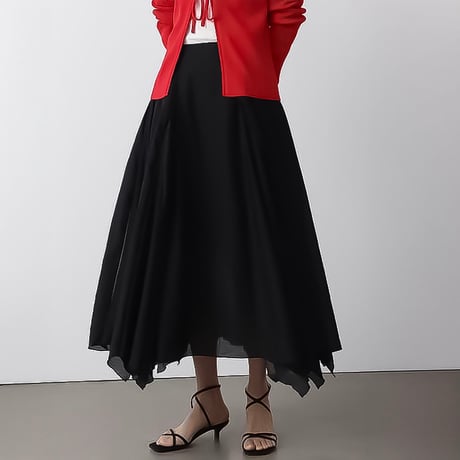 asymmetry flare layered skirt /2color　NK2304