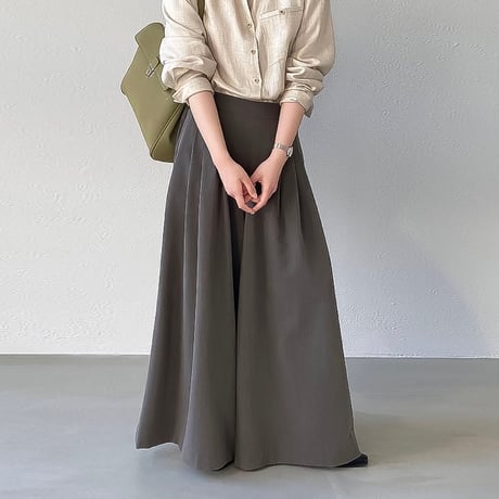 tencel cotton pleat wide pants /2color　NK2175