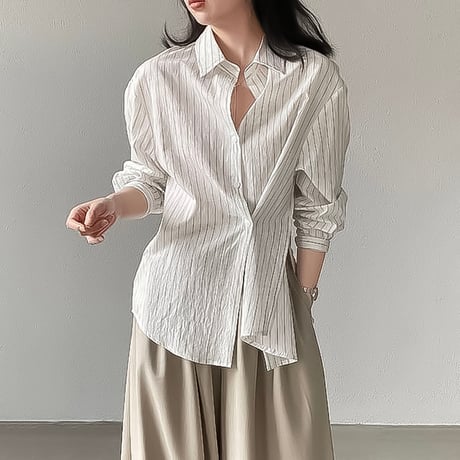 side slit striped shirt /2color　NK2187