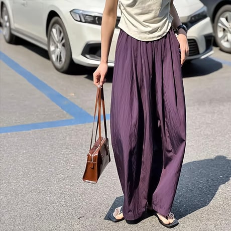 relaxed airy gather wide pants /3color　NK2213