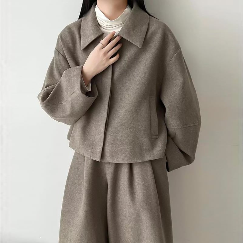 short jacket & wide pants set /2color NK2073 |