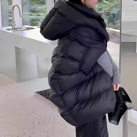 hooded volume down vest /2color　NK2093