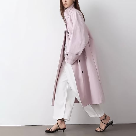 relaxed stand collar long coat /3color　NK2189