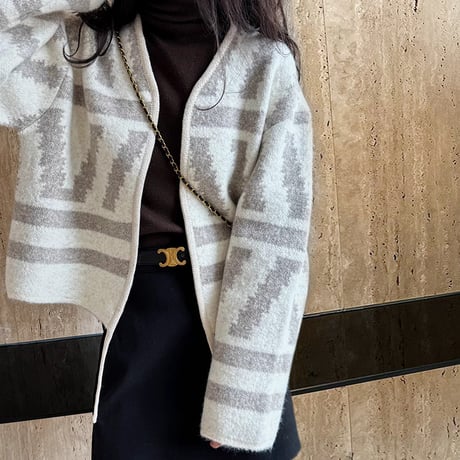 v neck buttonless knit cardigan /2color　NK1512
