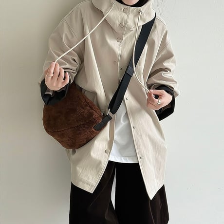 bicolor cuff hooded jacket /2color　NK2129
