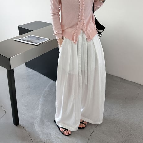 relaxed wide linen pants /2color　NK2224