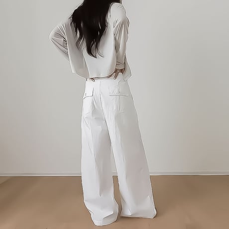 drawstring wide pants /4color　NK2365