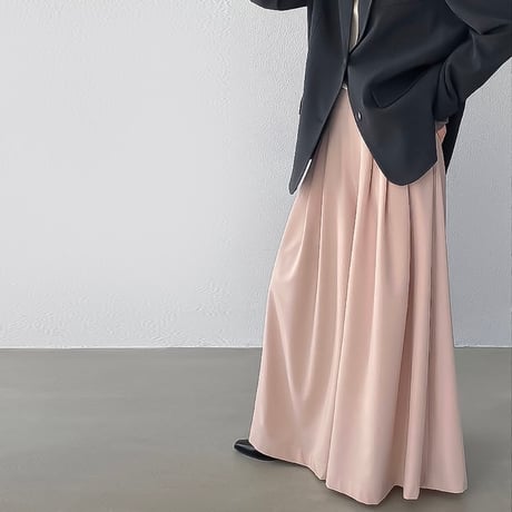 tencel cotton pleat wide pants /2color　NK2175
