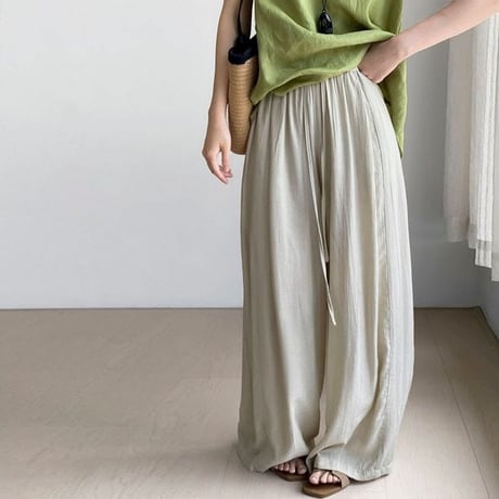 drape flowy easy pants /4color　NK1831