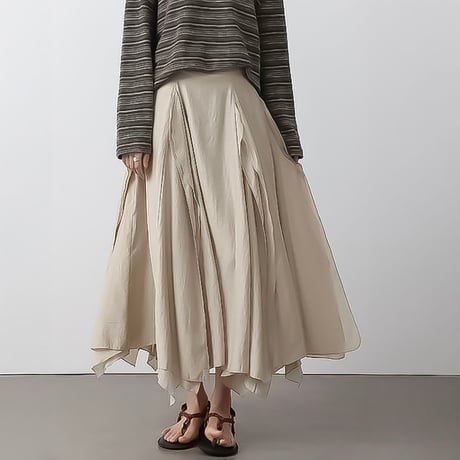asymmetry flare layered skirt /2color　NK2304