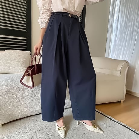 tuck detail relax wide pants /3color　NK2283