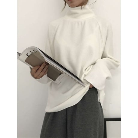 high neck rib knit /2color　NK1309