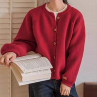 round neck raglan knit cardigan /2color　NK2095