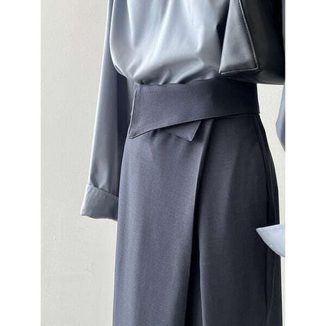 assynmetry tuck skirt /2color　NK1137