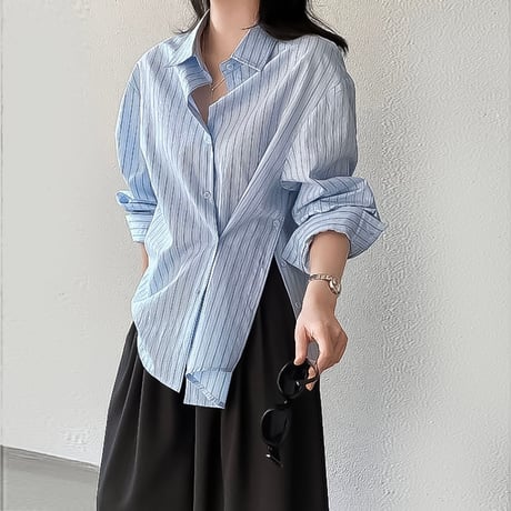 side slit striped shirt /2color　NK2187