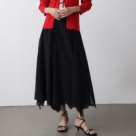 asymmetry flare layered skirt /2color　NK2304