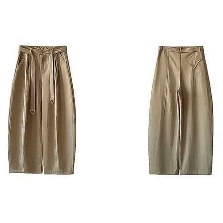 d-ring belt wide tuck pants /2color　NK2185