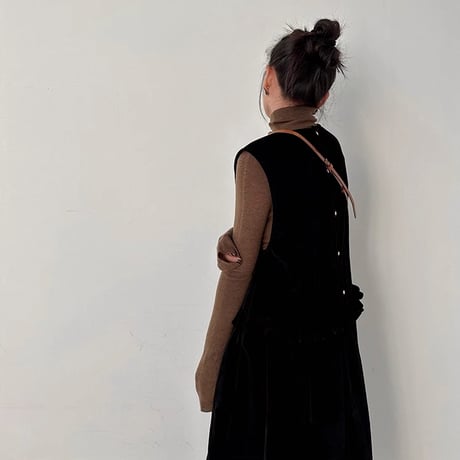 sleeveless velvet vest dress　NK1781
