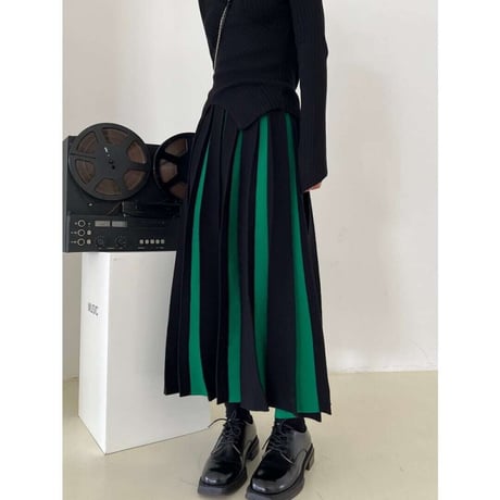 bicolor pleated skirt /2color　NK1388