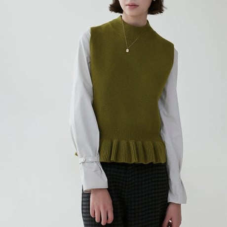 high neck peplum knit vest　NK2069