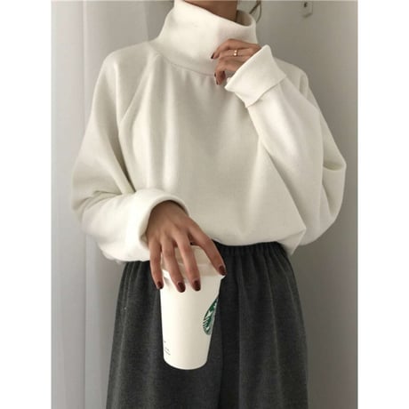 high neck rib knit /2color　NK1309
