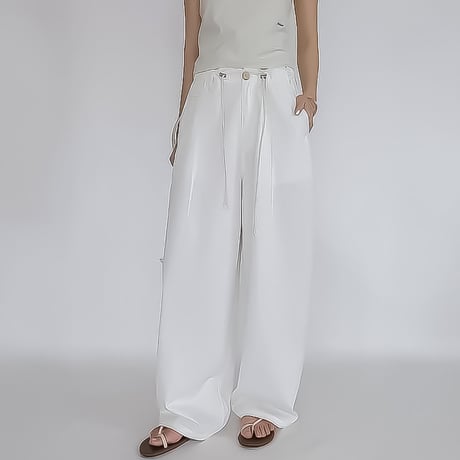 drawstring waist wide pants /3color　NK2372