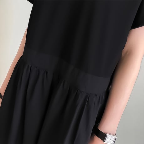 back ribbon docking maxi dress　NK2222