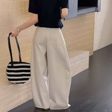 tucked voluminous wide pants /2color　NK2309