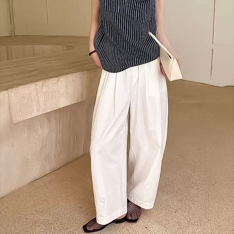 cotton lyocell tuck wide pants /2color　NK2206