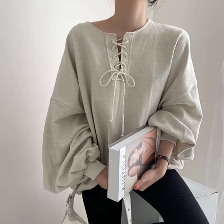 lace-up tops /2color　NK1067