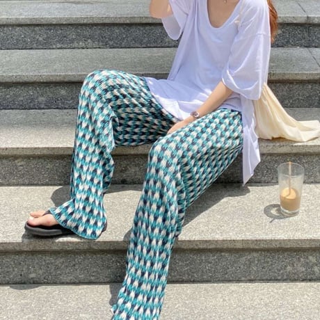 pleats wide leg pants　NK1396