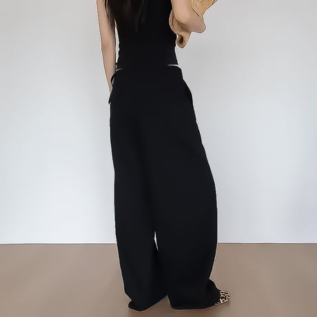 drawstring waist wide pants /3color　NK2372
