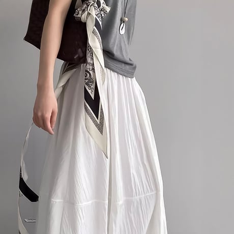 balloon silhouette long skirt /4color　NK2248