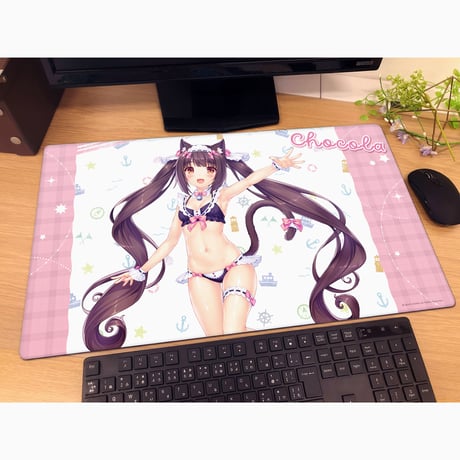 ネコぱら ラバーマット（ショコラ/メイド水着）【カーテン魂】